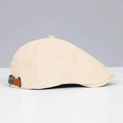 Adjustable Cotton Blend Flat Cap with Moisture Wicking Band and Fixed Brim, Unisex