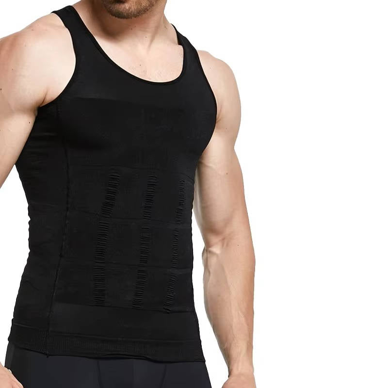Men's Compression Tank Top with Four Way Stretch and Moisture Wicking, 3 Pack