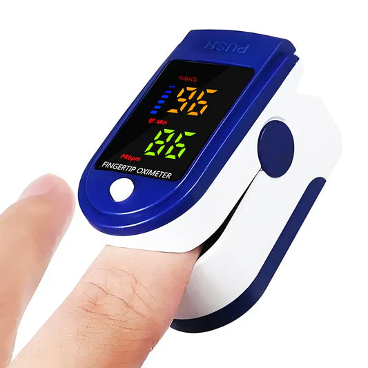 Portable Fingertip Pulse Oximeter with Color LED Display and Light Shield
