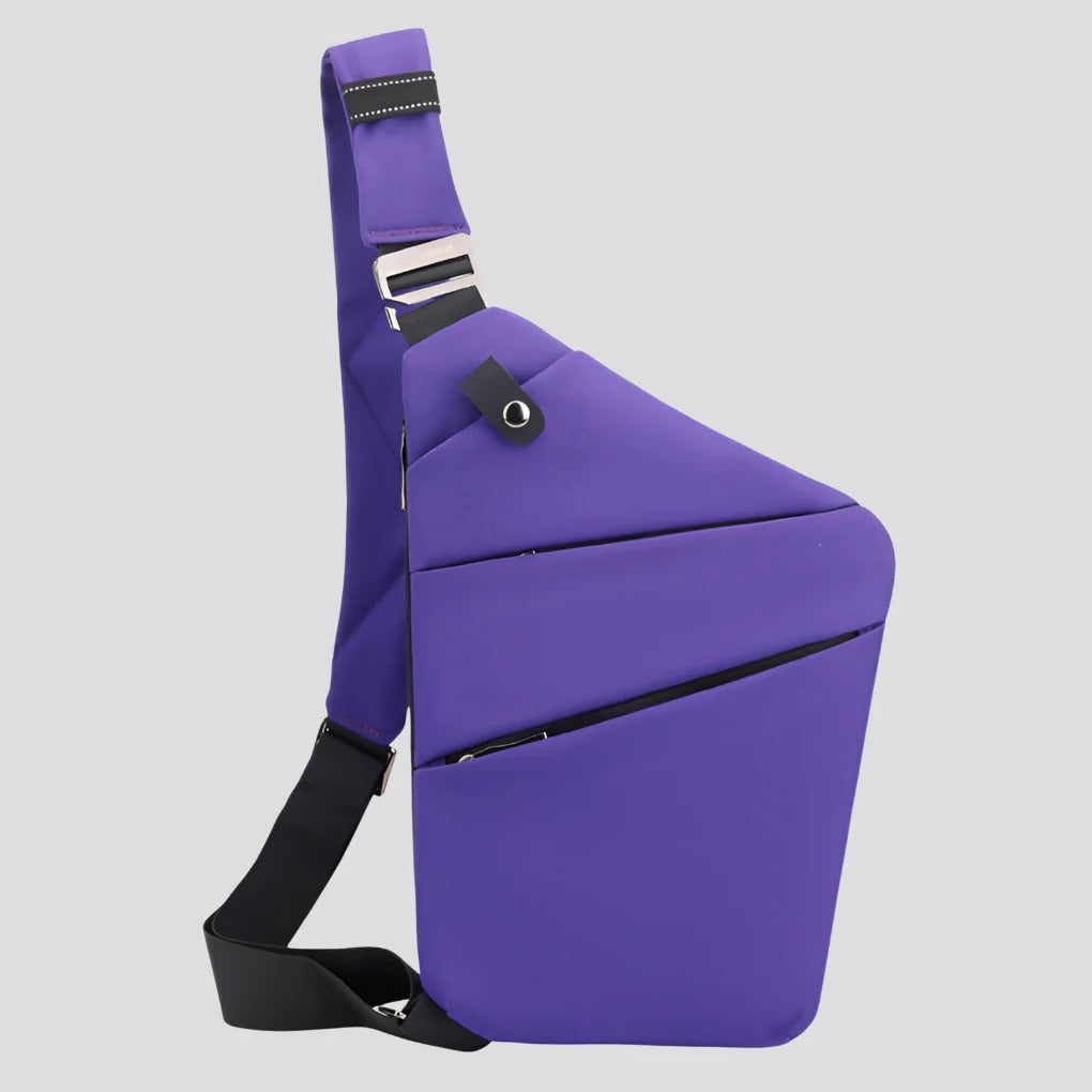 Water Resistant Shoulder Bag with Hidden Zipper Design and Reflective Strips for 15in Devices