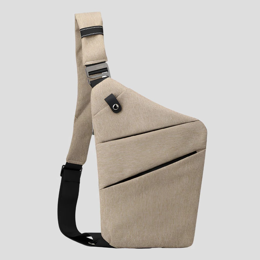 Water Resistant Shoulder Bag with Hidden Zipper Design and Reflective Strips for 15in Devices
