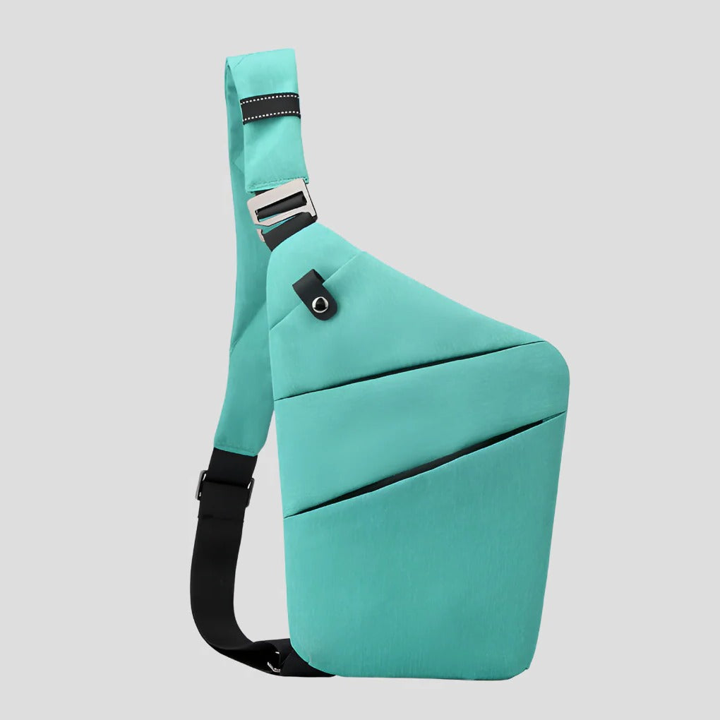 Water Resistant Shoulder Bag with Hidden Zipper Design and Reflective Strips for 15in Devices