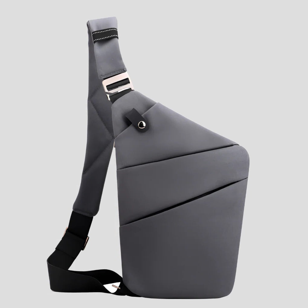 Water Resistant Shoulder Bag with Hidden Zipper Design and Reflective Strips for 15in Devices