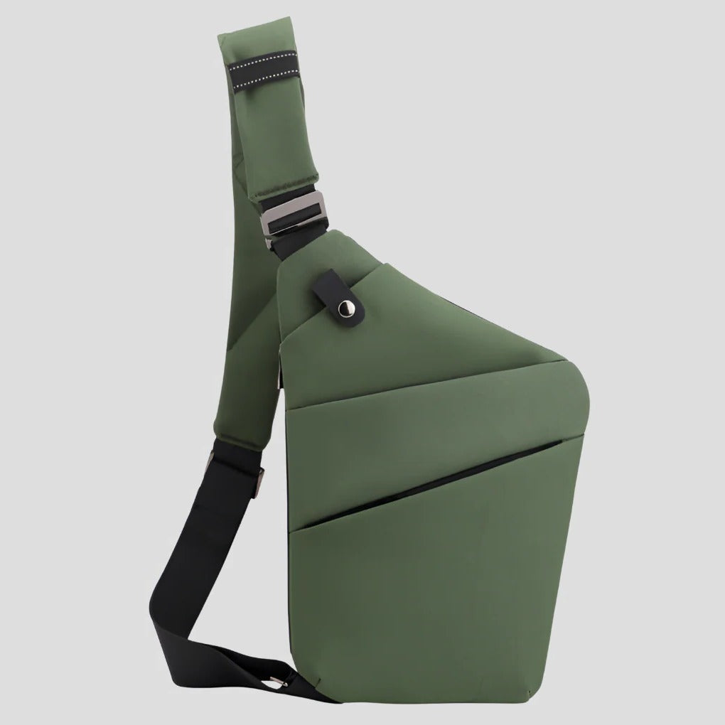 Water Resistant Shoulder Bag with Hidden Zipper Design and Reflective Strips for 15in Devices