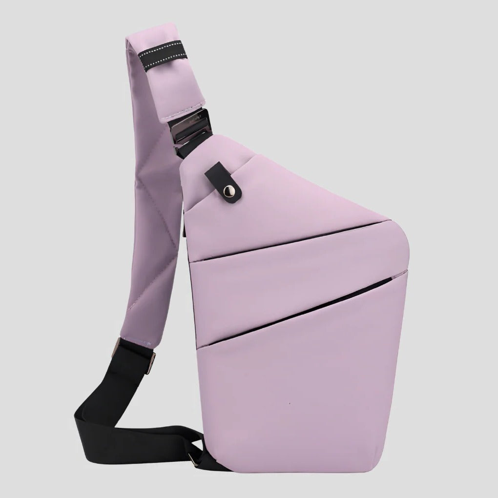 Water Resistant Shoulder Bag with Hidden Zipper Design and Reflective Strips for 15in Devices