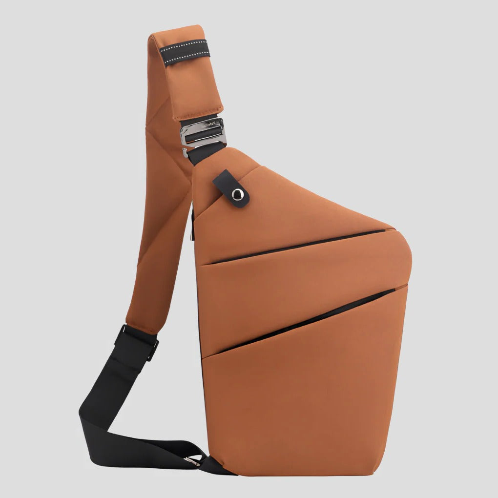 Water Resistant Shoulder Bag with Hidden Zipper Design and Reflective Strips for 15in Devices