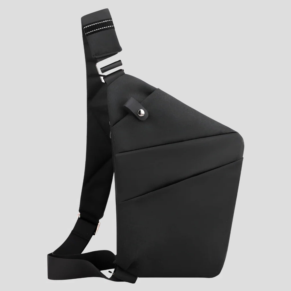 Water Resistant Shoulder Bag with Hidden Zipper Design and Reflective Strips for 15in Devices