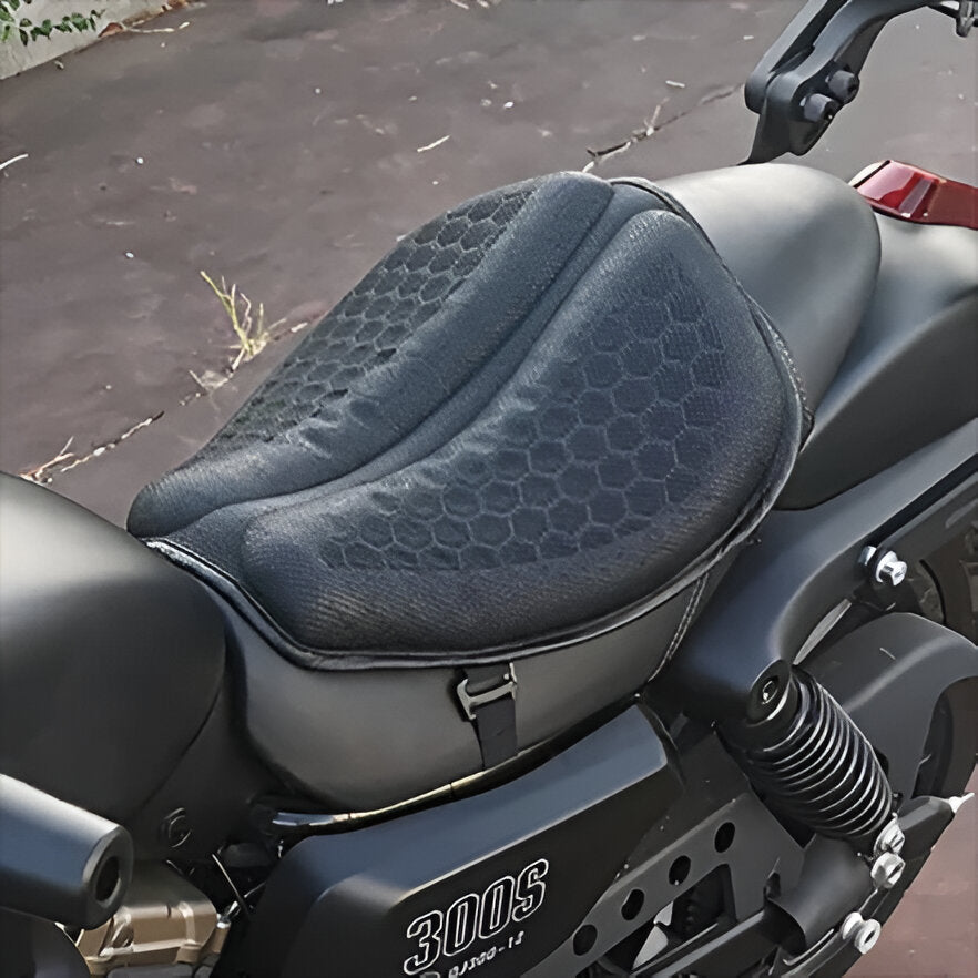 Gel Motorcycle Seat Cushion with Honeycomb Air Channels and Shock Absorption