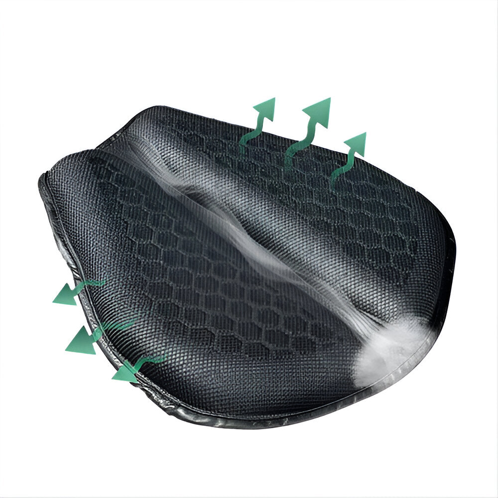 Gel Motorcycle Seat Cushion with Honeycomb Air Channels and Shock Absorption
