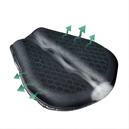 Gel Motorcycle Seat Cushion with Honeycomb Air Channels and Shock Absorption