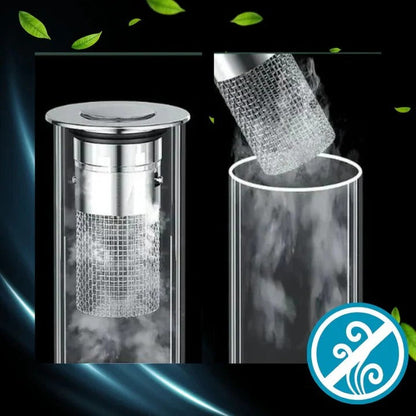 Pop Up Sink Stopper with Dual Silicone Seal and Built-In Strainer Basket