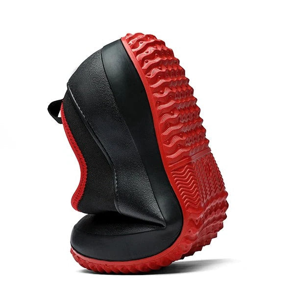 Liquid-Resistant Work Shoes with Slip Entry Design and Grip Sole