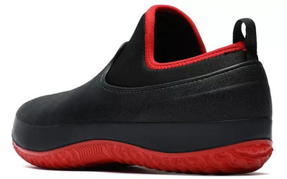 Liquid-Resistant Work Shoes with Slip Entry Design and Grip Sole