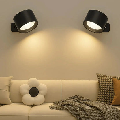 Rechargeable Wall Lamp with 360° Rotation and Three Color Temperatures, Touch Control