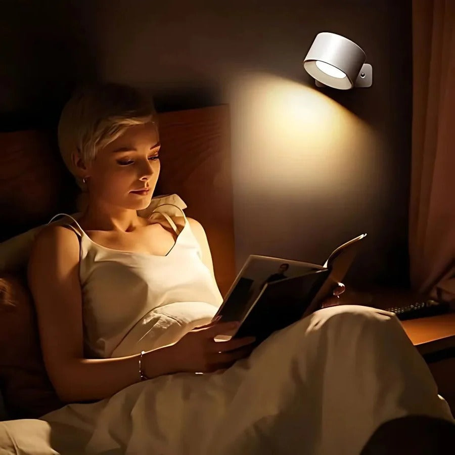 Rechargeable Wall Lamp with 360° Rotation and Three Color Temperatures, Touch Control