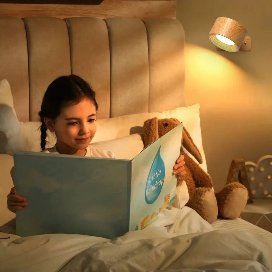 Rechargeable Wall Lamp with 360° Rotation and Three Color Temperatures, Touch Control