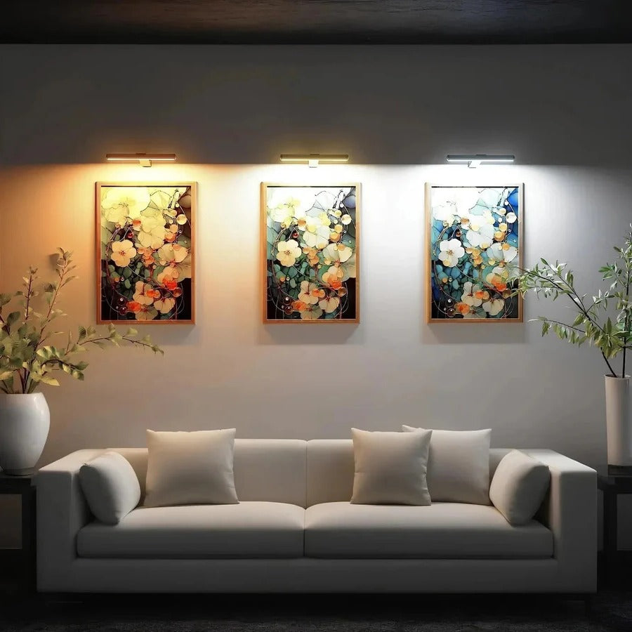 Wireless LED Picture Light with 360-Degree Rotation and Stepless Dimming, 12-Hour Battery