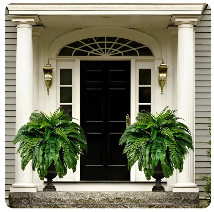 Artificial Outdoor Boston Fern with UV Resistant Polyethylene and 18 Flexible Branches