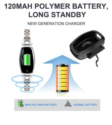 Smart Fitness Bracelet with Heart Rate Monitor and Blood Pressure Tracking, Color Touchscreen