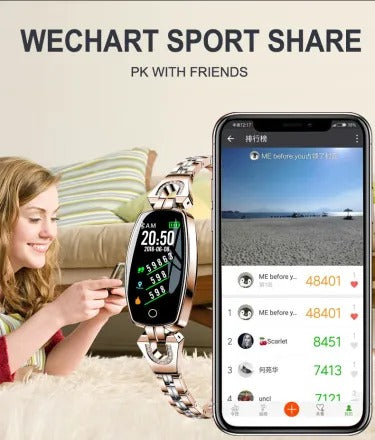 Smart Fitness Bracelet with Heart Rate Monitor and Blood Pressure Tracking, Color Touchscreen