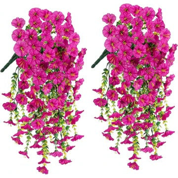 Artificial Morning Glory Vine with UV Resistant and Cascading Design, 29.5in