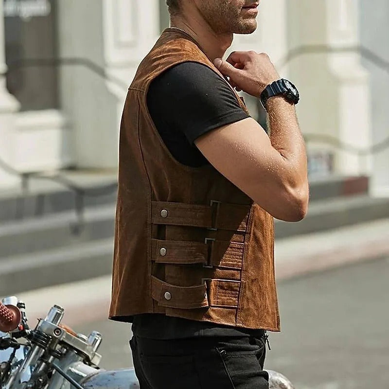 Men's Layering Vest with Adjustable Side Straps and Front Pockets