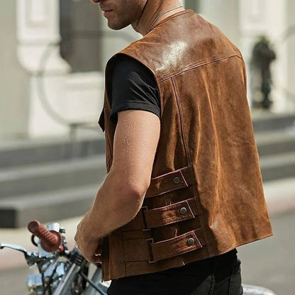 Men's Layering Vest with Adjustable Side Straps and Front Pockets