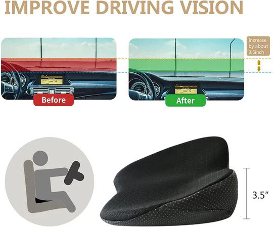 Car Seat Cushion with 3.5 Inch Height Boost and Removable Cover