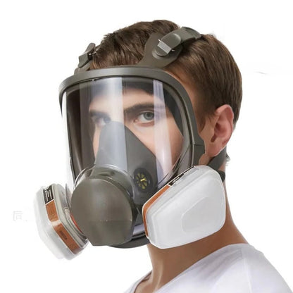 Respirator Mask with Anti-Fog Lens and Adjustable Straps, Full Face Protection