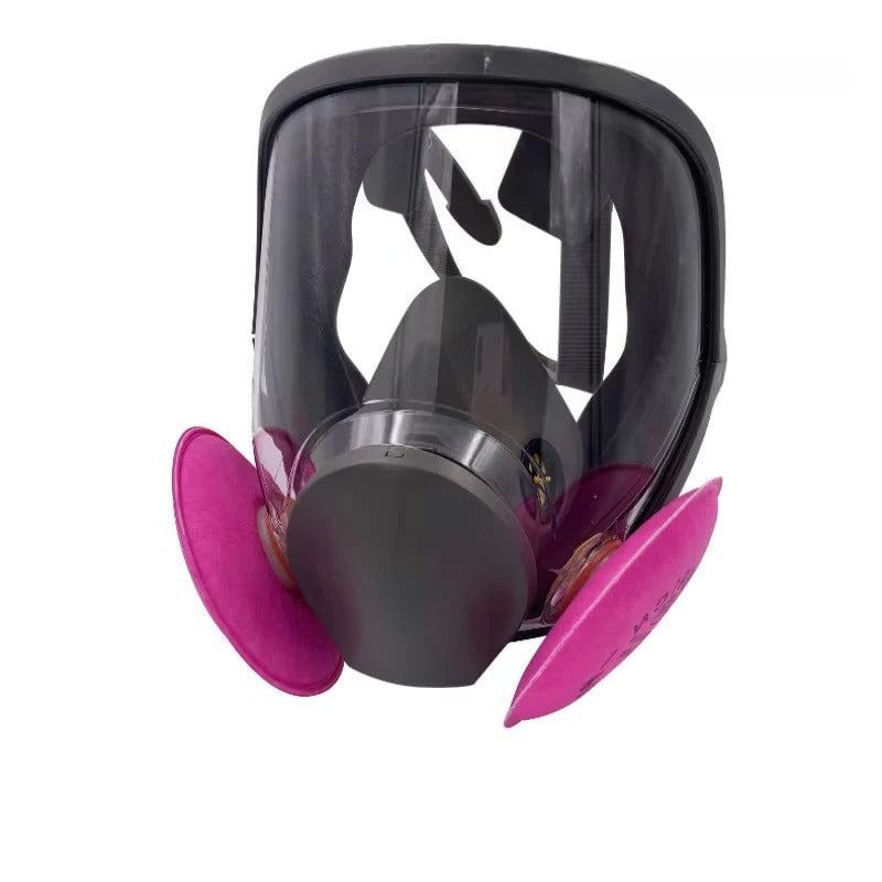 Respirator Mask with Anti-Fog Lens and Adjustable Straps, Full Face Protection