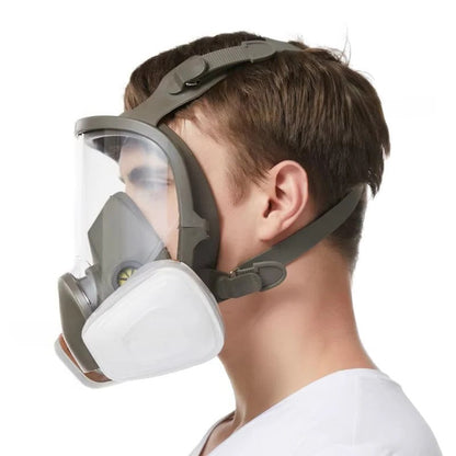 Respirator Mask with Anti-Fog Lens and Adjustable Straps, Full Face Protection