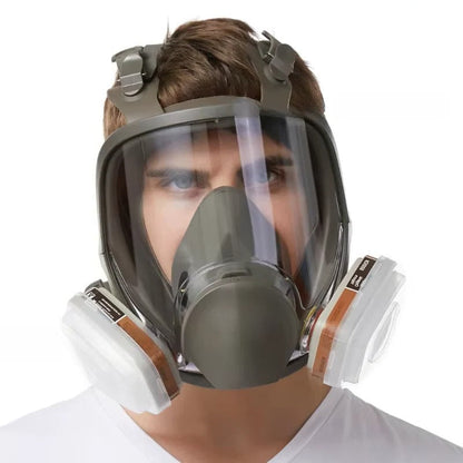 Respirator Mask with Anti-Fog Lens and Adjustable Straps, Full Face Protection