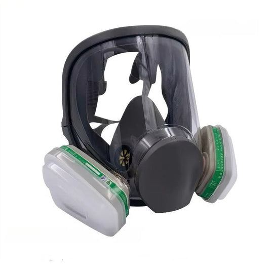 Respirator Mask with Anti-Fog Lens and Adjustable Straps, Full Face Protection