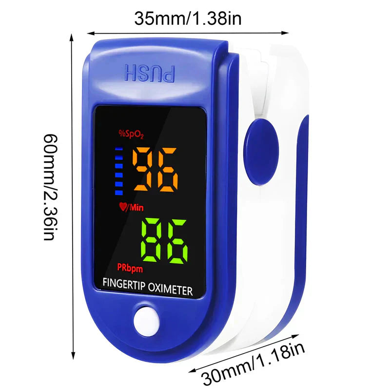 Portable Fingertip Pulse Oximeter with Color LED Display and Light Shield