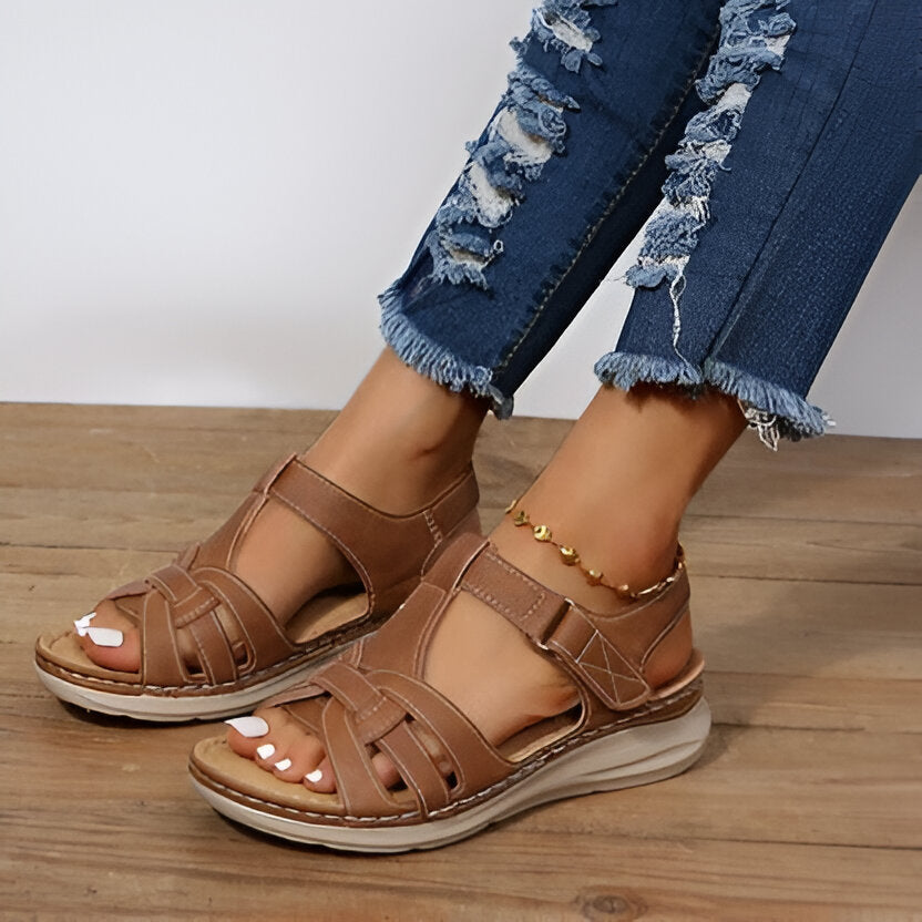 Women's Arch Support Sandals with Contoured Footbed and Dual Straps