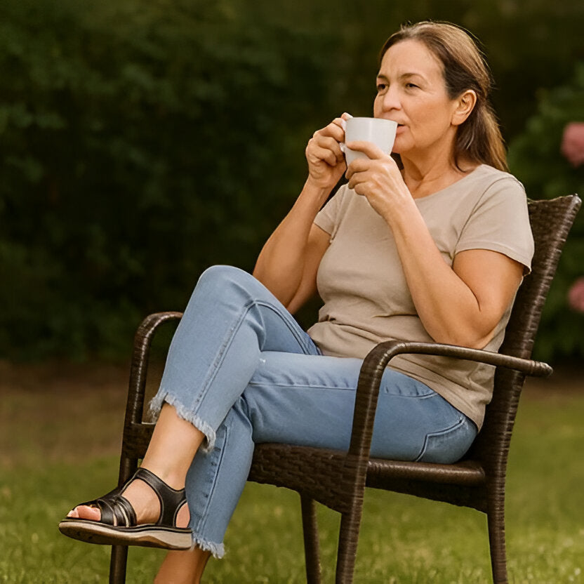 Women's Arch Support Sandals with Contoured Footbed and Dual Straps