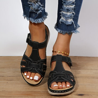 Women's Arch Support Sandals with Contoured Footbed and Dual Straps