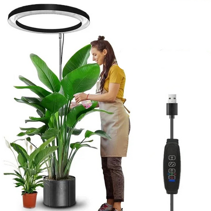 Full Spectrum Ring Grow Light with Adjustable Stand and Automatic Timer