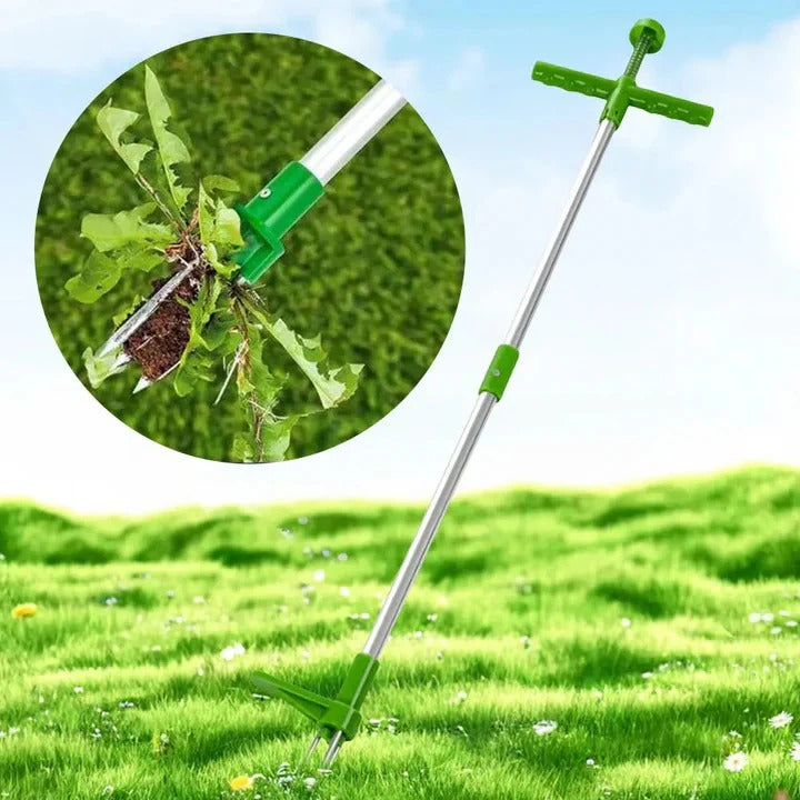 Standing Weed Puller Tool with Foot Pedal and Metal Claw Head