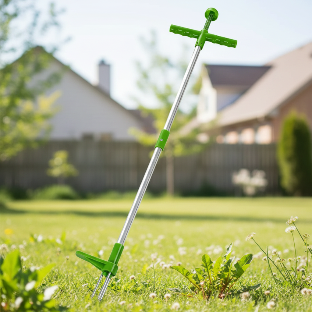 Standing Weed Puller Tool with Foot Pedal and Metal Claw Head