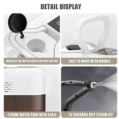 Handheld Steam Cleaner with Six Speed Levels and Five Brush Heads
