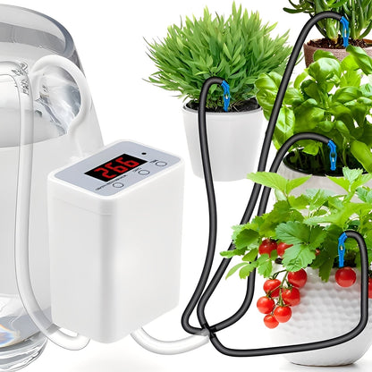 Automatic Plant Watering Controller with Programmable LCD and Rechargeable Battery