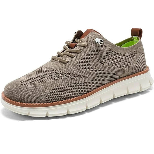Men's Knit Casual Shoes with Wide Toe Box and Elastic Collar, Machine Washable
