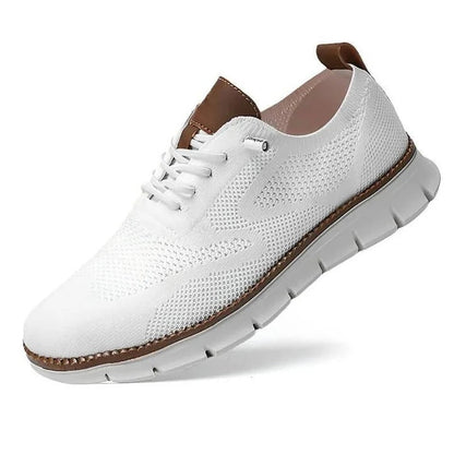 Men's Knit Casual Shoes with Wide Toe Box and Elastic Collar, Machine Washable