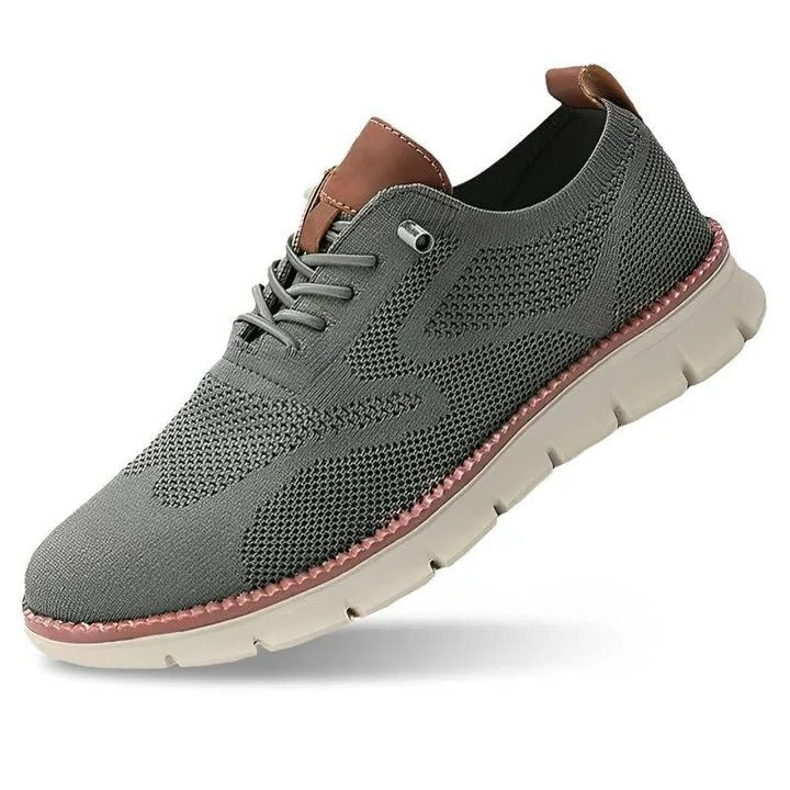 Men's Knit Casual Shoes with Wide Toe Box and Elastic Collar, Machine Washable