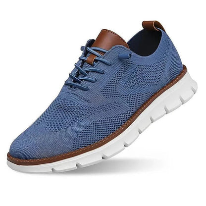 Men's Knit Casual Shoes with Wide Toe Box and Elastic Collar, Machine Washable