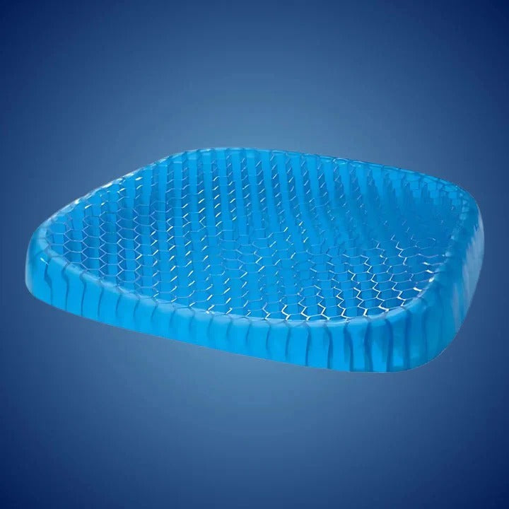 Gel Seat Cushion with Honeycomb Support and Polyester Blend Cover