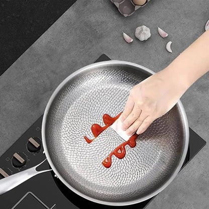 Titanium Steel Pan with Fish Scale Texture and Deep Sides for All Cooktops