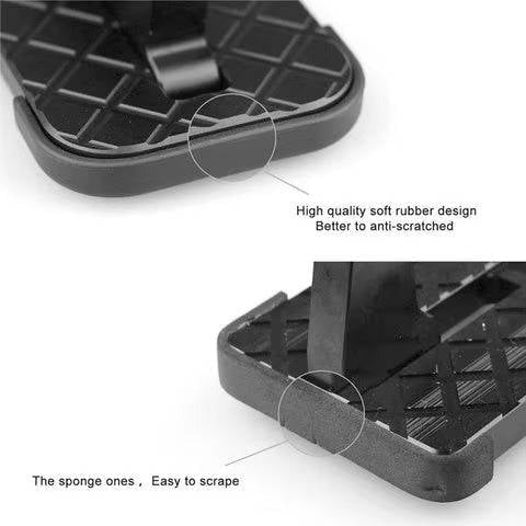 Foldable Car Door Step with Textured Grip and Emergency Window Breaker, Aluminum Construction