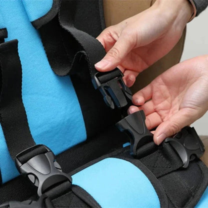 Foldable Child Travel Seat with Five Point Harness and Padded Comfort, Ages 1-14